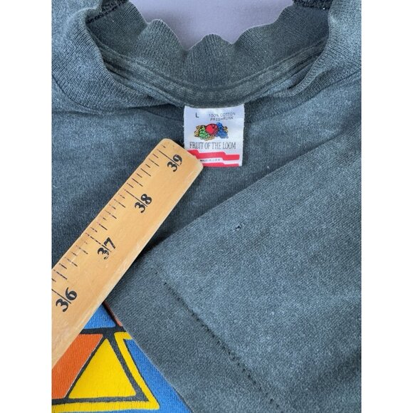 Rare Vintage 80s 1989 Arizona Coyote Art Black Faded FOTL Large Singel Stitch T - Picture 9 of 11